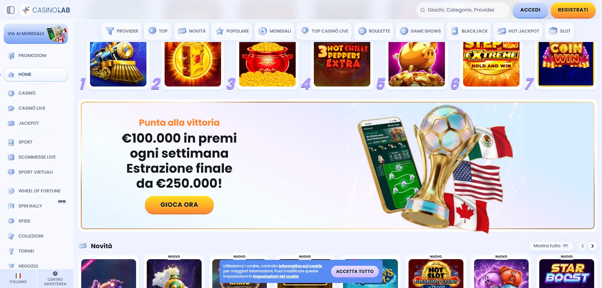 App mobile di Casinolab Casino per iOS e Android — gioca ovunque